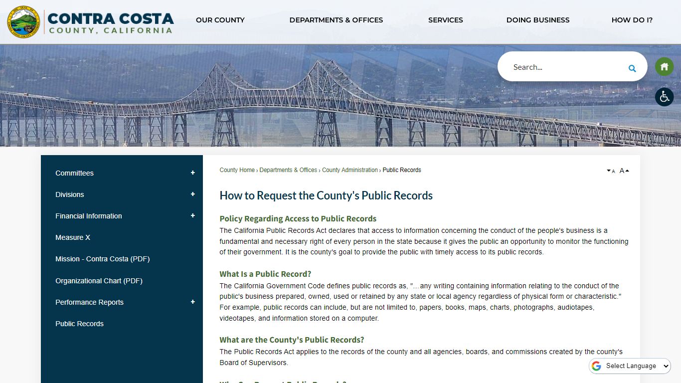 How to Request the County's Public Records | Contra Costa County, CA ...
